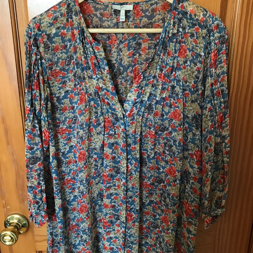 Joie “Lacee” Silk Floral Print Top Size S